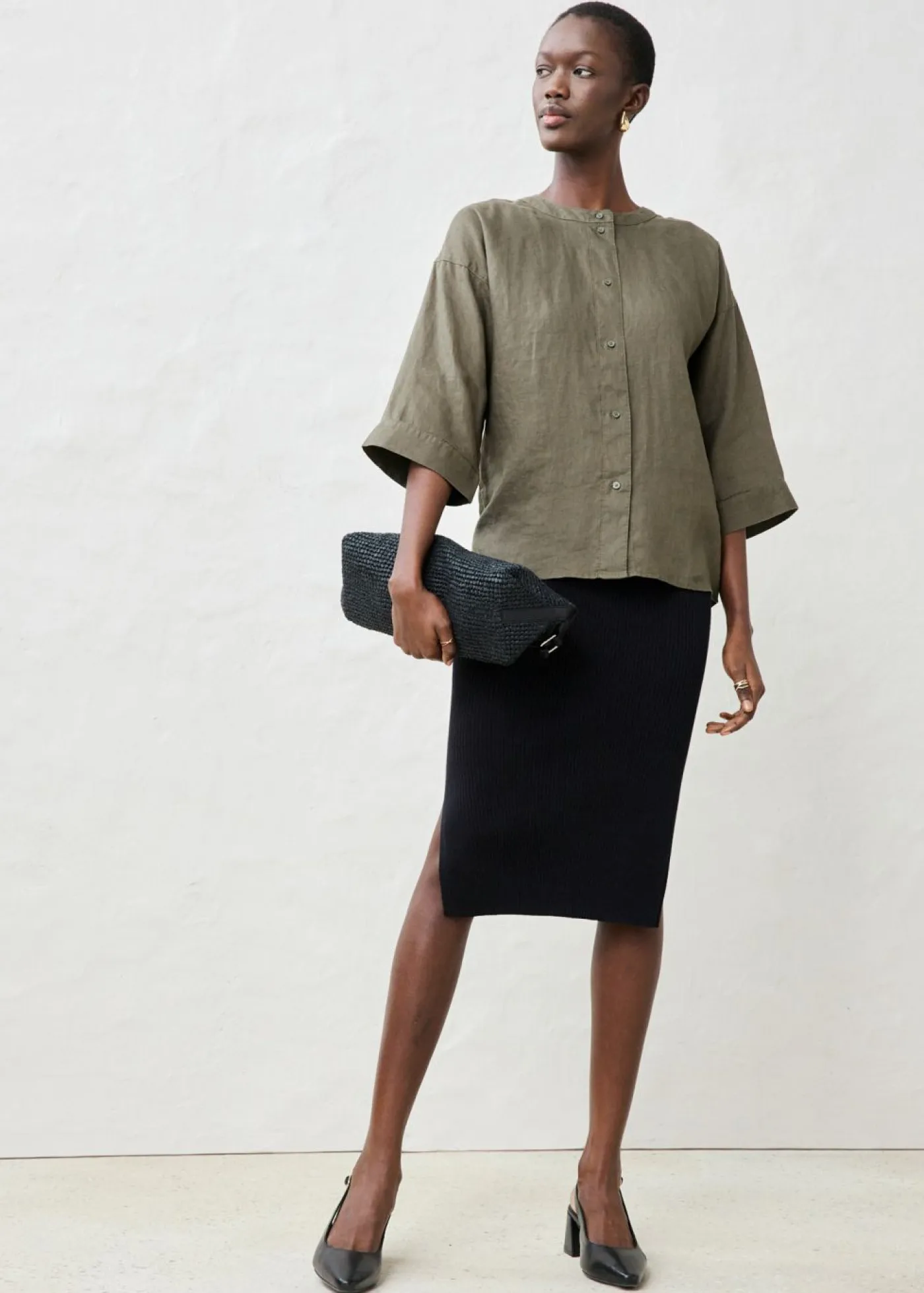 Hot Blusa oversize de lino puro Mujer Premium|Camisas Y Blusas