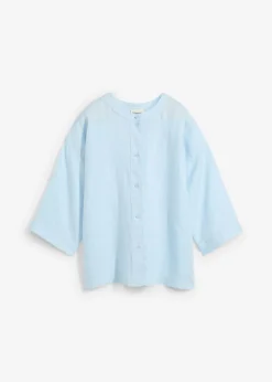 Best Blusa oversize de lino puro Mujer Premium|Camisas Y Blusas