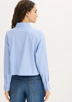 New Blusa oversize de mezcla de algodón Mujer Camisas Y Blusas