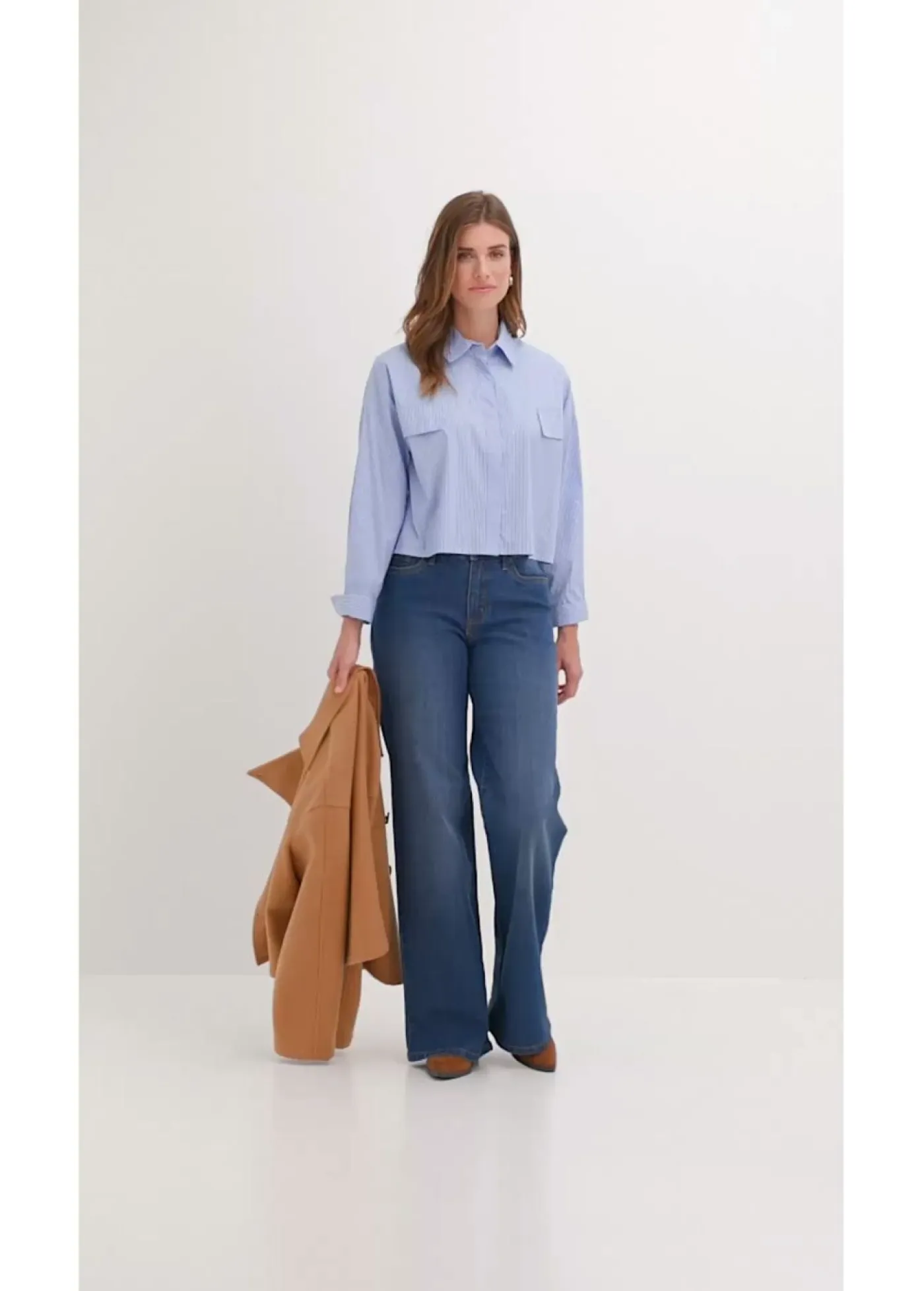 New Blusa oversize de mezcla de algodón Mujer Camisas Y Blusas