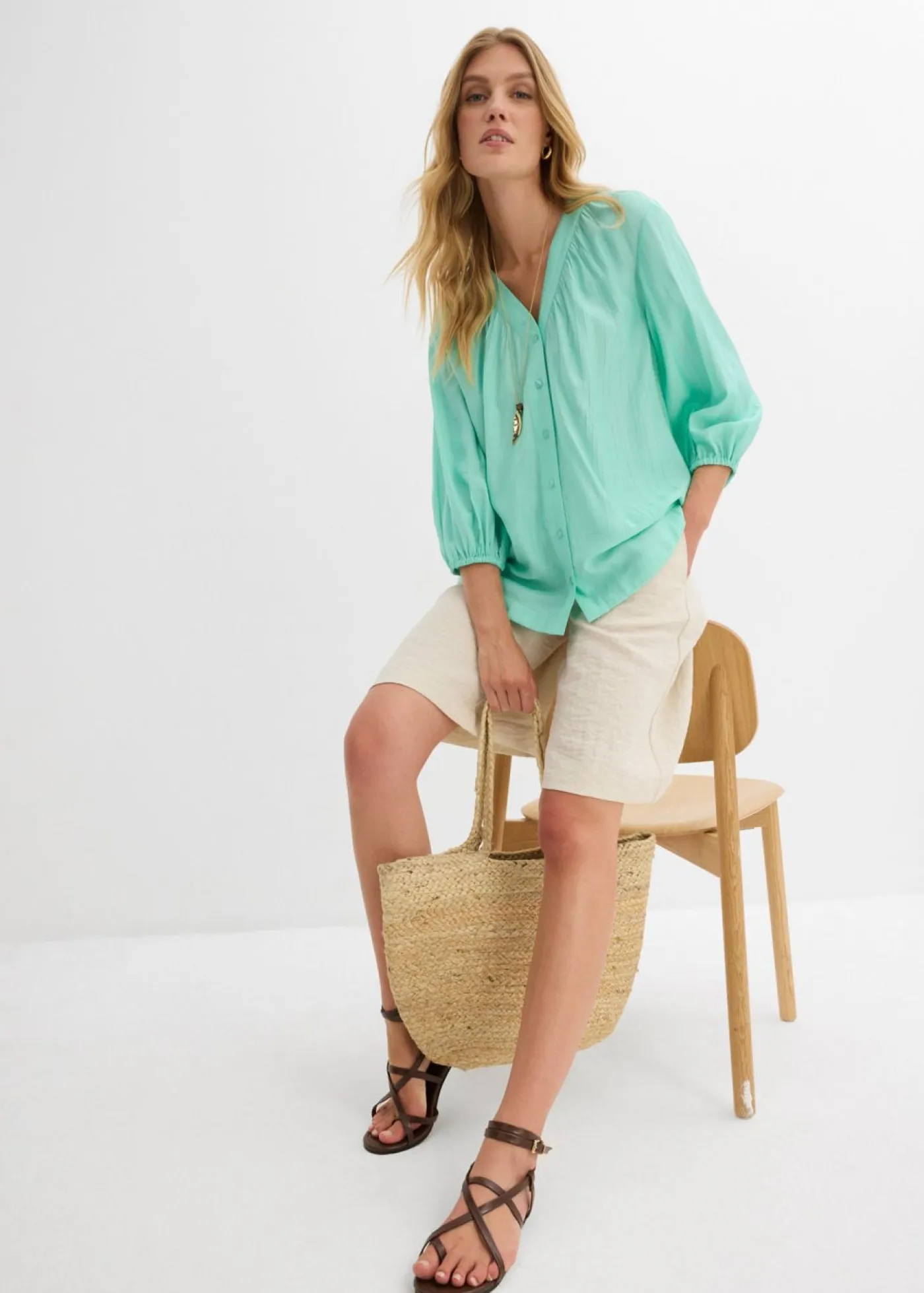Blusa oversize de mezcla de viscosa suave Mujer Camisas Y Blusas