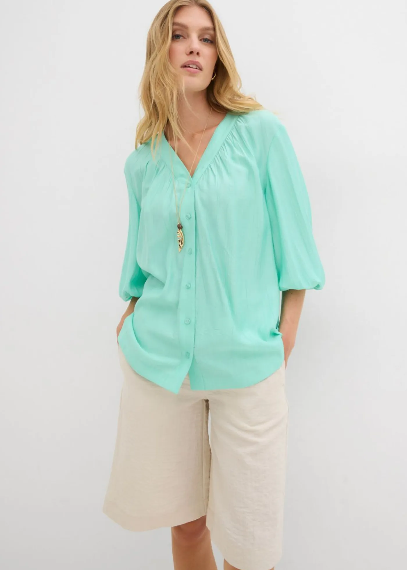 Blusa oversize de mezcla de viscosa suave Mujer Camisas Y Blusas