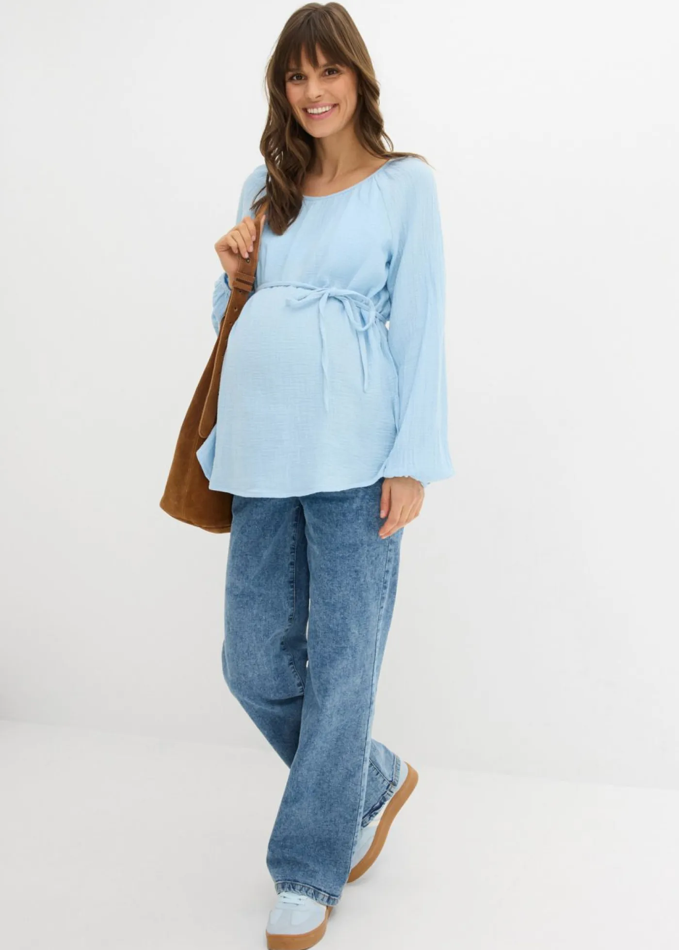 Sale Blusa premamá de muselina pura de algodón Mujer Premamá