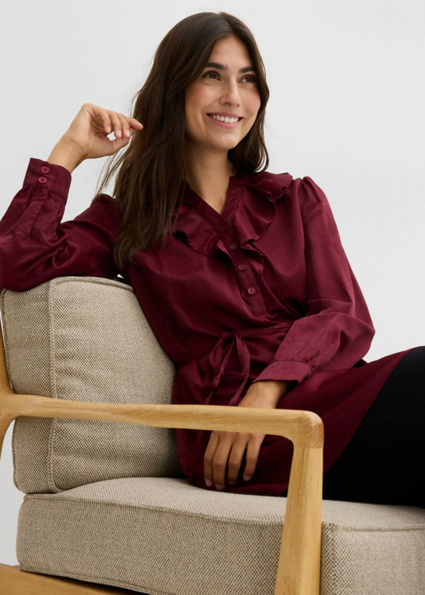 Hot Blusa premamá de satén fluido Mujer Premamá