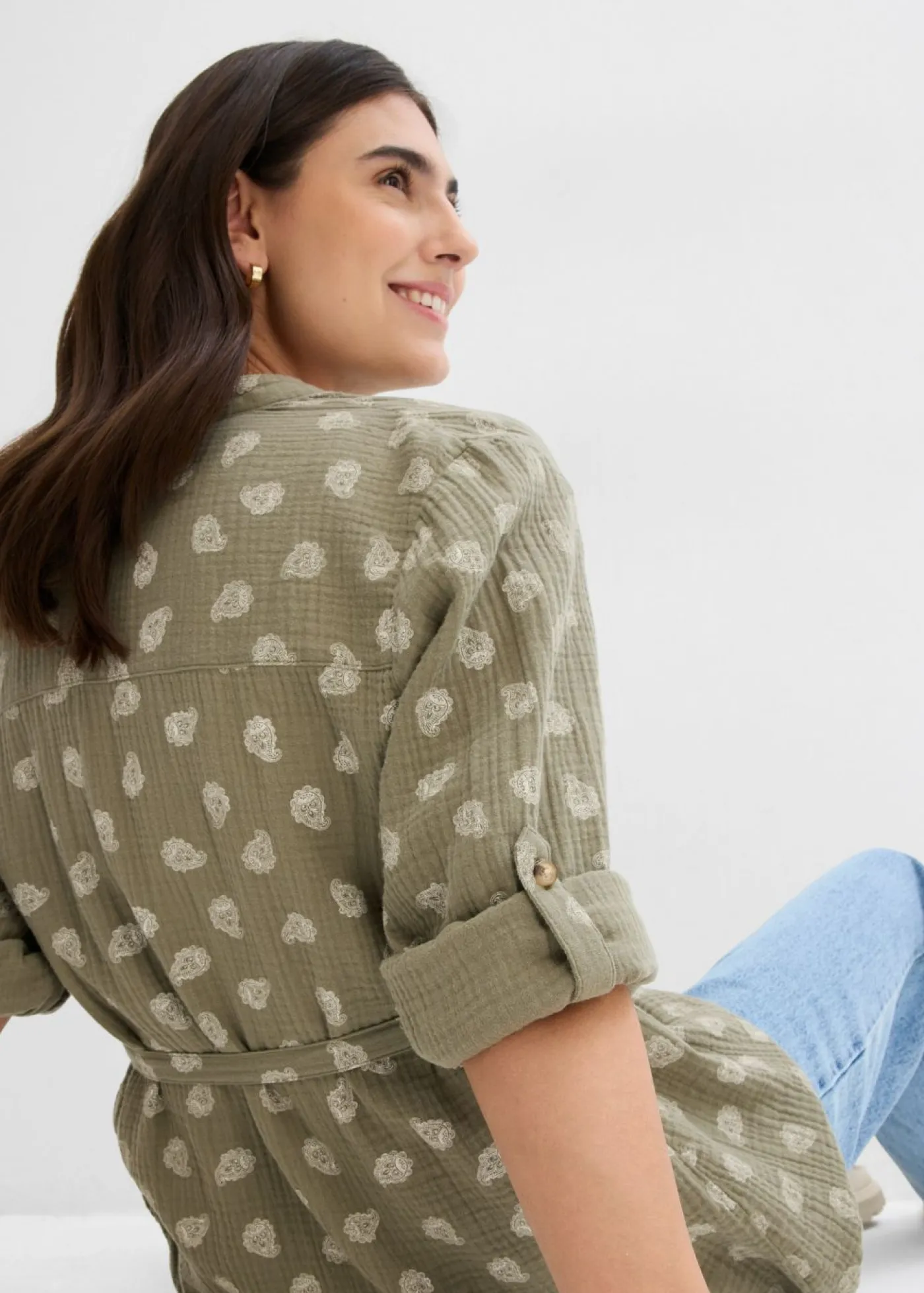 Blusa premamá/de lactancia de muselina de algodón puro Mujer Premamá