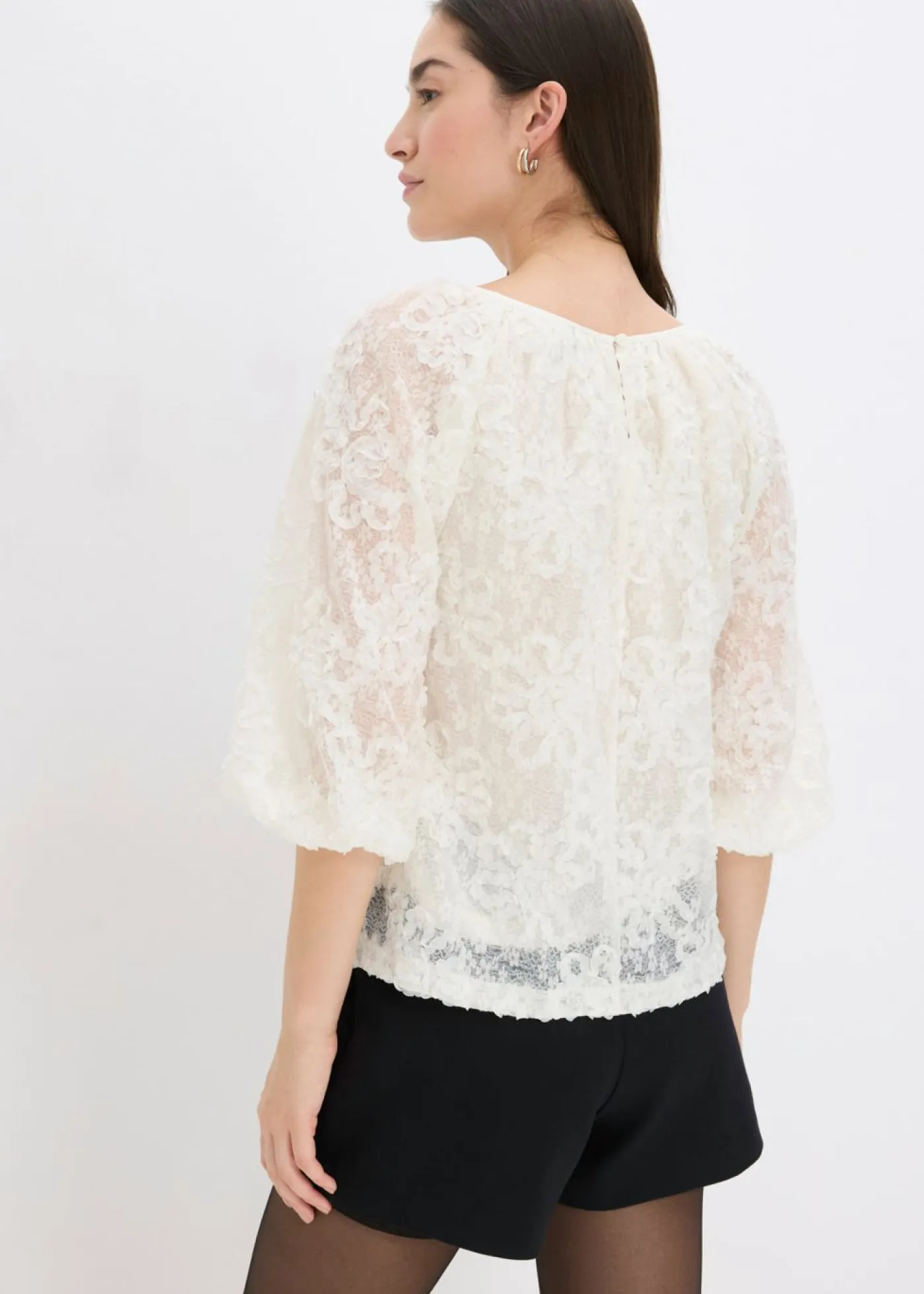 Blusa sin cierre con estampado floral texturizado Mujer Camisas Y Blusas