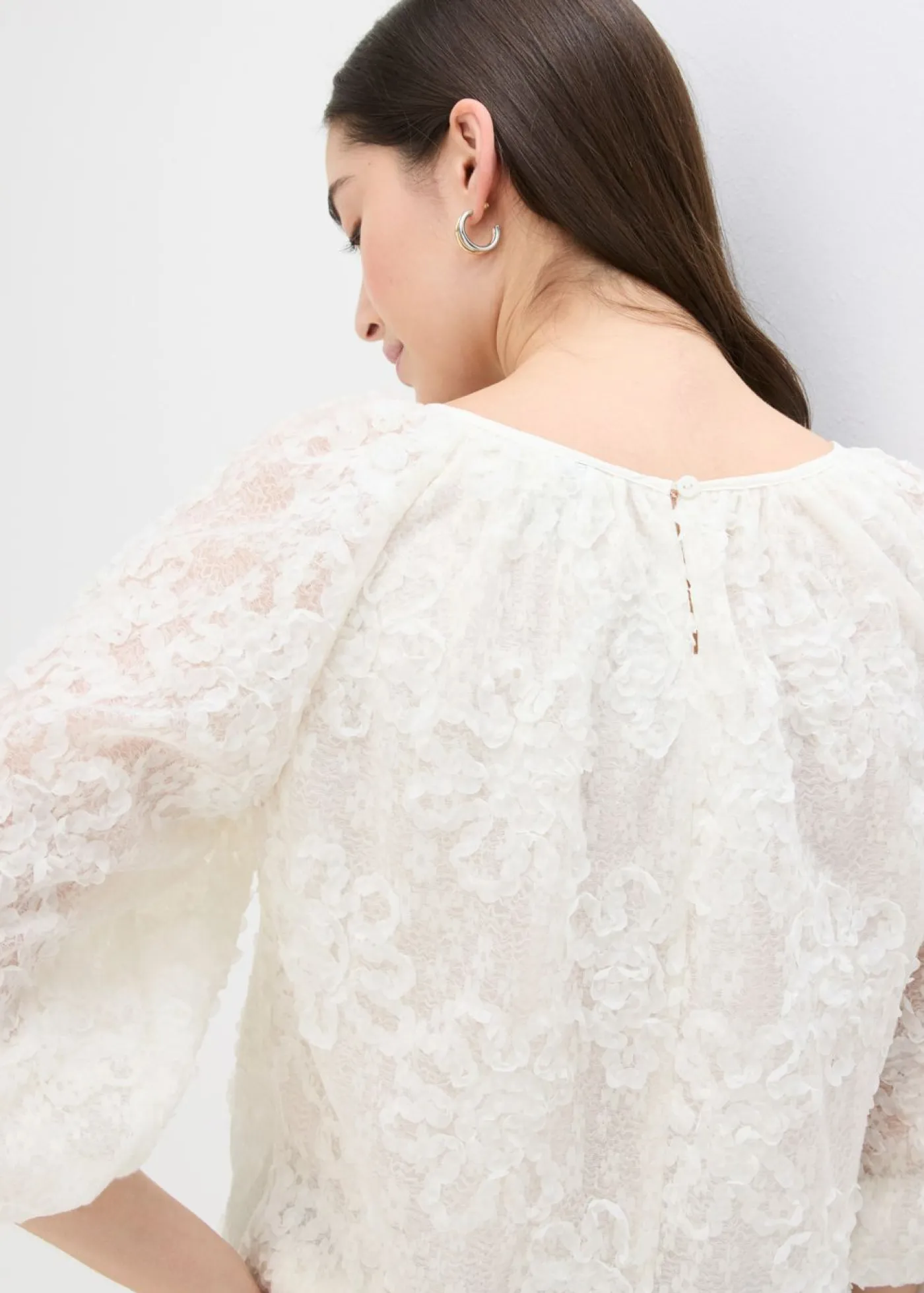 Blusa sin cierre con estampado floral texturizado Mujer Camisas Y Blusas