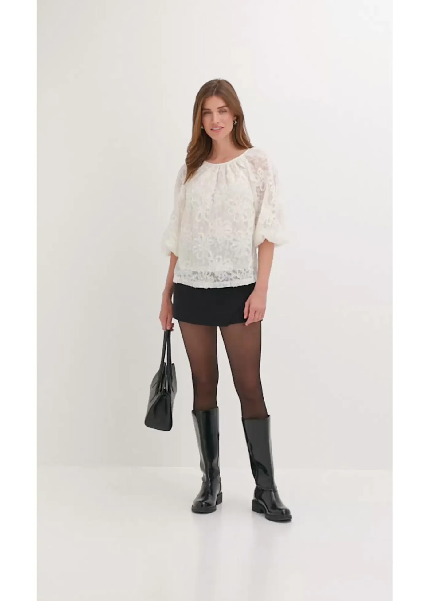 Blusa sin cierre con estampado floral texturizado Mujer Camisas Y Blusas