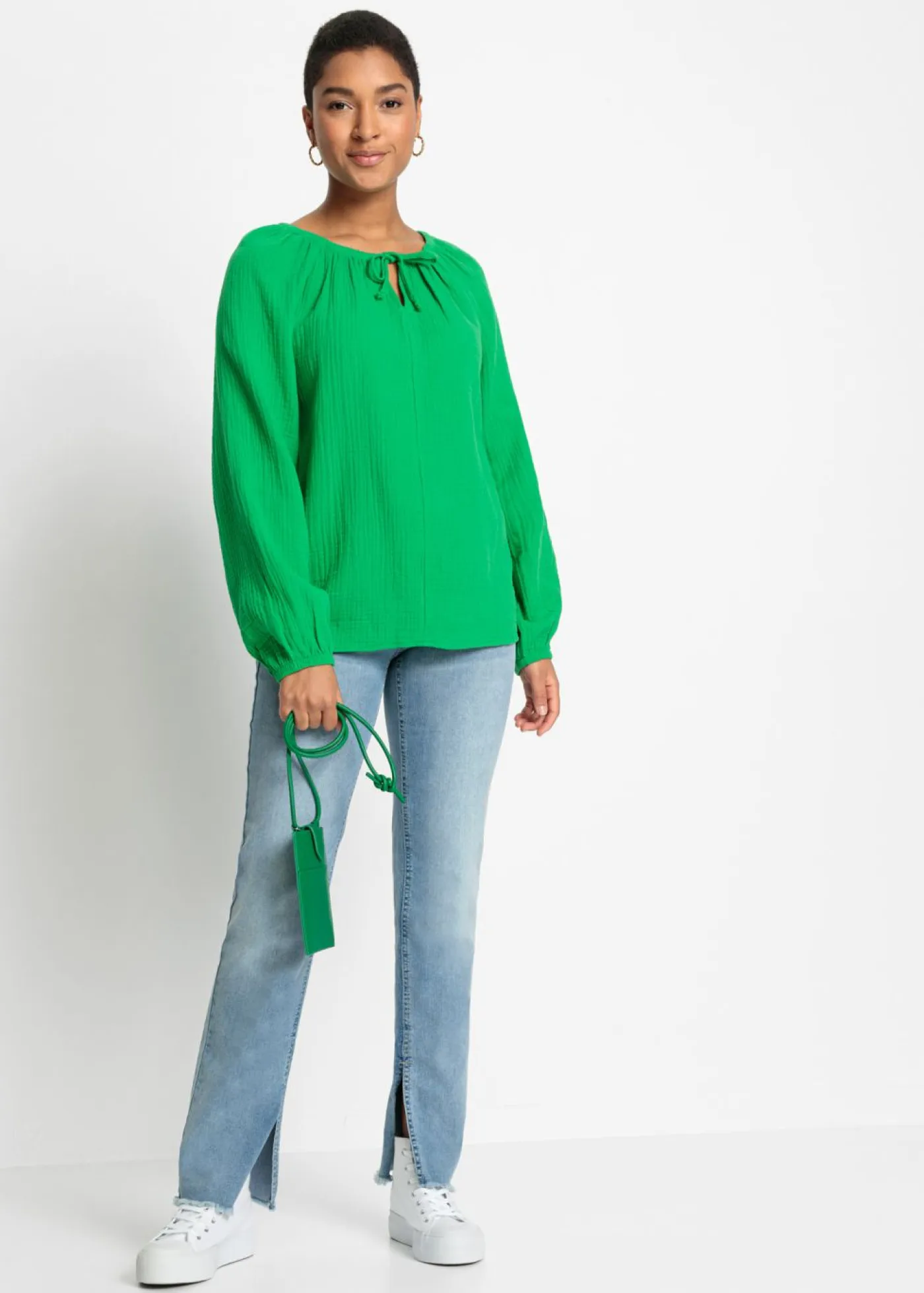 Best Blusa sin cierre de muselina ligera Mujer Camisas Y Blusas|Novedades