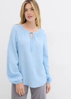 Hot Blusa sin cierre de muselina ligera Mujer Camisas Y Blusas|Novedades