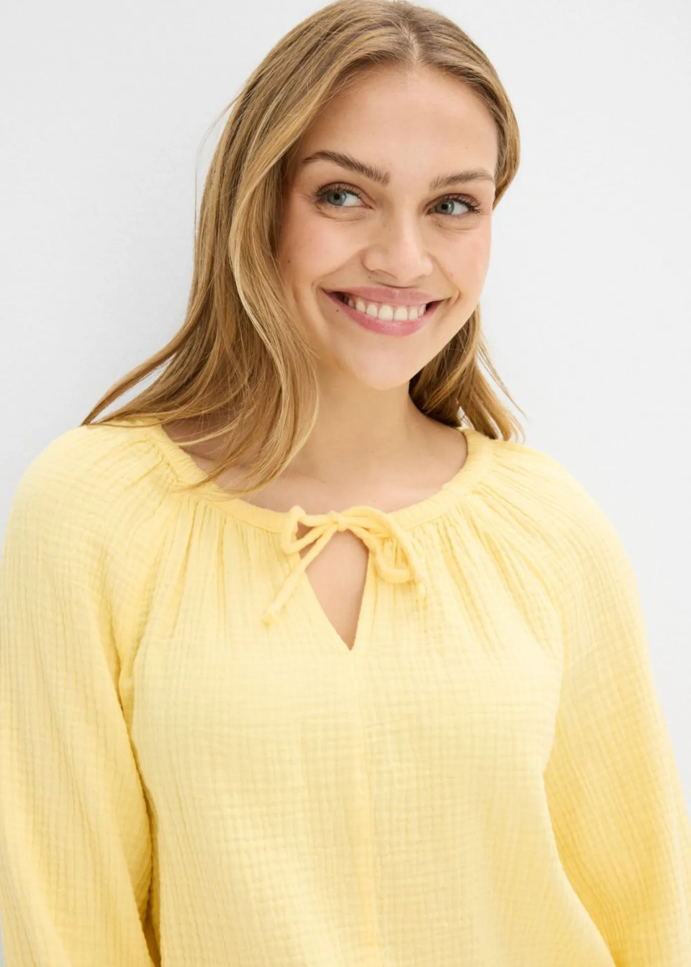 Outlet Blusa sin cierre de muselina ligera Mujer Camisas Y Blusas|Novedades