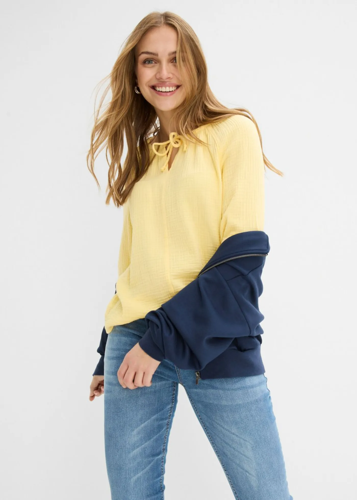 Sale Blusa sin cierre de muselina ligera Mujer Camisas Y Blusas|Novedades