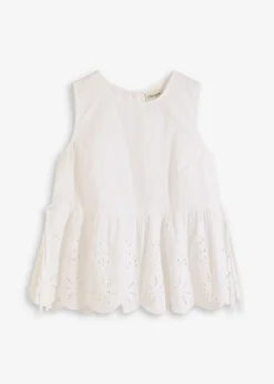 Discount Blusa sin mangas con abertura y bordado calado Mujer Camisas Y Blusas|Camisetas