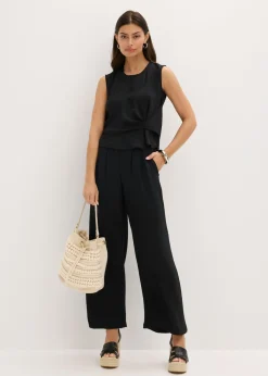 Hot Blusa sin mangas con nudos Mujer Camisas Y Blusas|Camisetas
