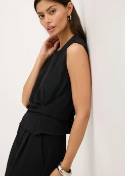 Hot Blusa sin mangas con nudos Mujer Camisas Y Blusas|Camisetas