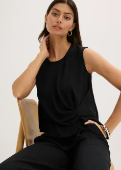 Hot Blusa sin mangas con nudos Mujer Camisas Y Blusas|Camisetas