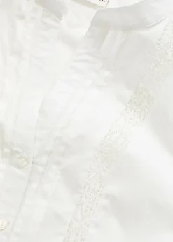 Discount Blusa sin mangas de algodón puro con bordado calado Mujer Camisas Y Blusas|Camisetas