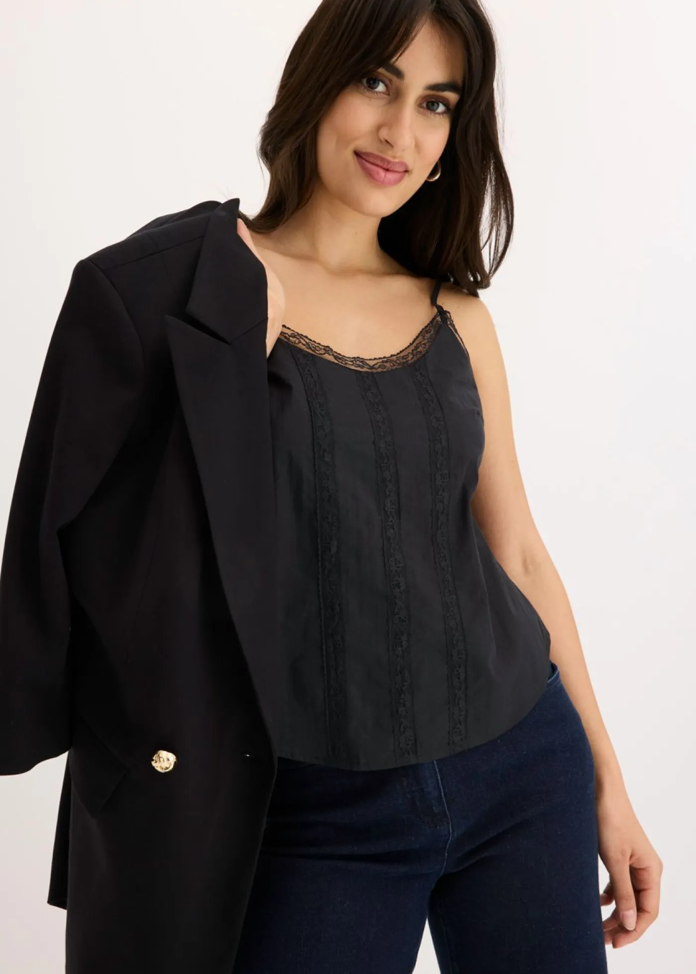 Online Blusa sin mangas de algodón puro con bordado calado Mujer Camisas Y Blusas|Camisetas