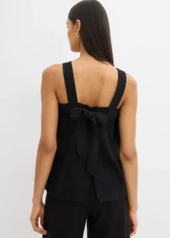 Hot Blusa sin mangas de mezcla de viscosa con detalle de lazo en la parte trasera Mujer Esenciales|Camisas Y Blusas