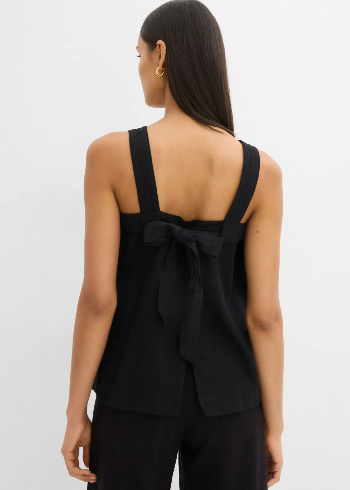 Hot Blusa sin mangas de mezcla de viscosa con detalle de lazo en la parte trasera Mujer Esenciales|Camisas Y Blusas
