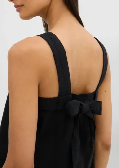Hot Blusa sin mangas de mezcla de viscosa con detalle de lazo en la parte trasera Mujer Esenciales|Camisas Y Blusas