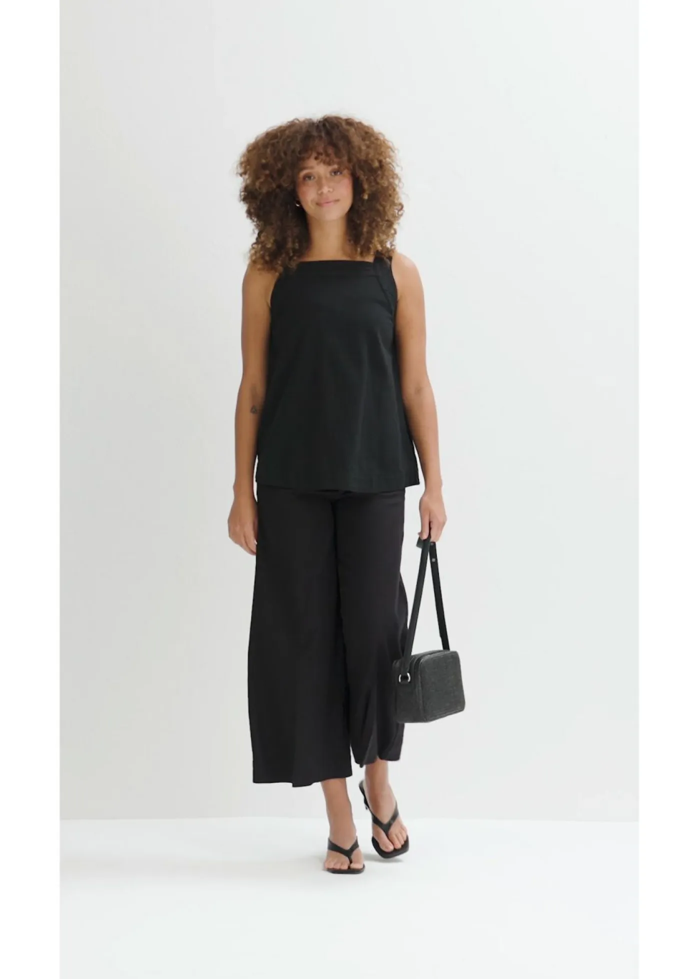 Hot Blusa sin mangas de mezcla de viscosa con detalle de lazo en la parte trasera Mujer Esenciales|Camisas Y Blusas