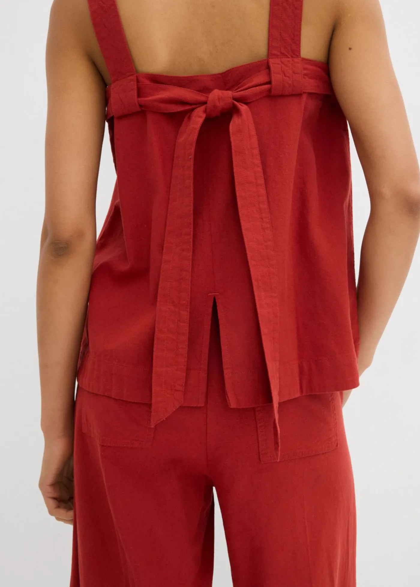Online Blusa sin mangas de mezcla de viscosa con detalle de lazo en la parte trasera Mujer Esenciales|Camisas Y Blusas