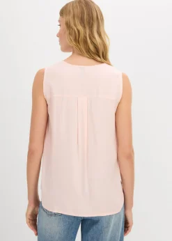 Outlet Blusa sin mangas de viscosa suave Mujer Camisas Y Blusas|Camisetas