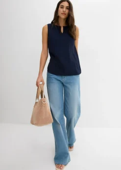 Hot Blusa sin mangas de viscosa suave Mujer Camisas Y Blusas|Camisetas