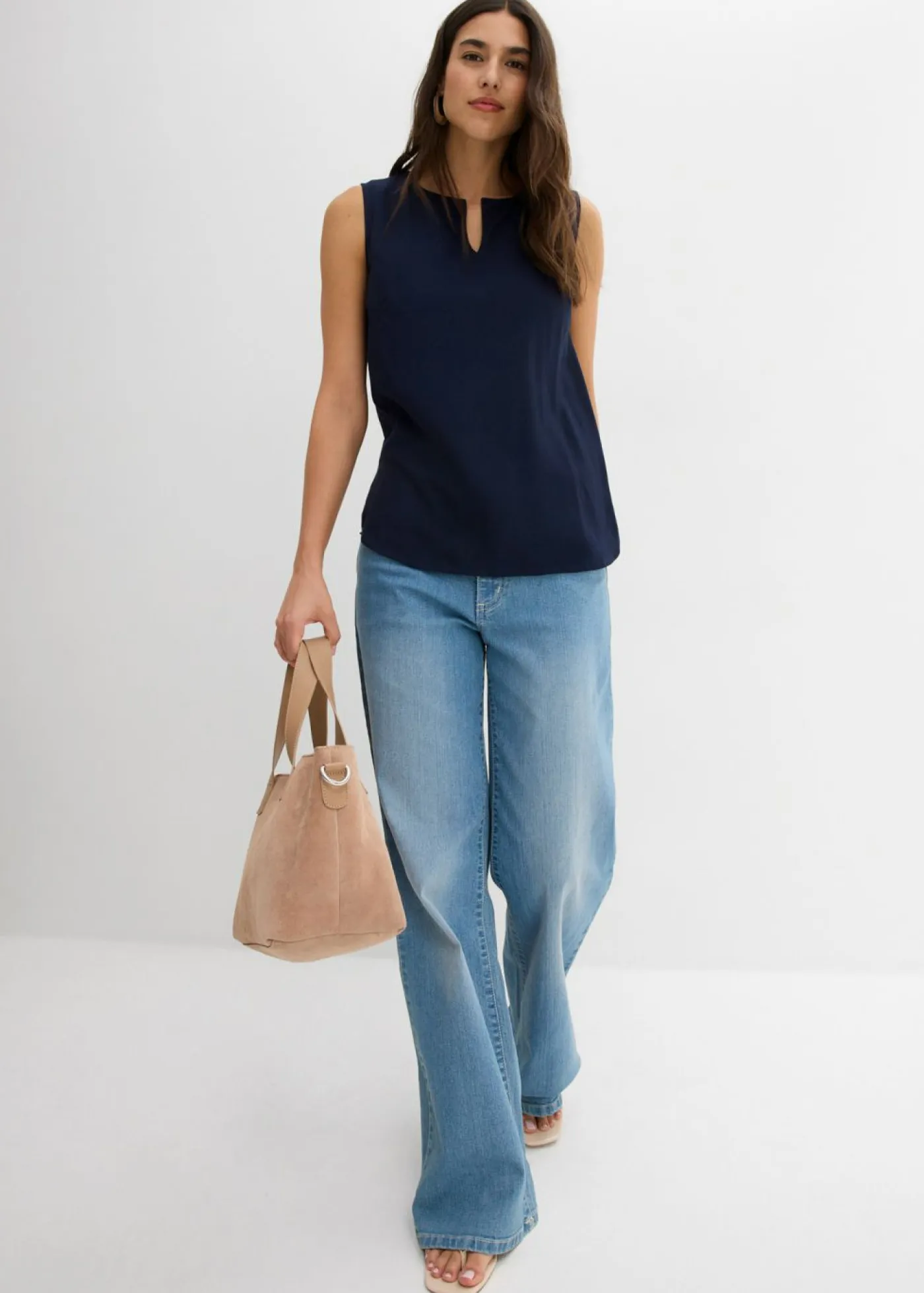 Hot Blusa sin mangas de viscosa suave Mujer Camisas Y Blusas|Camisetas
