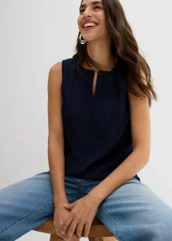 Hot Blusa sin mangas de viscosa suave Mujer Camisas Y Blusas|Camisetas