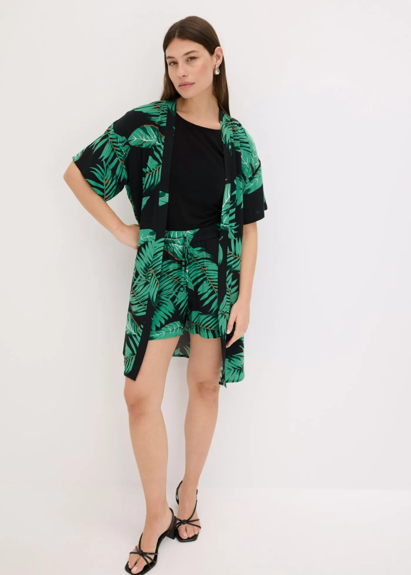 Blusa tipo kimono de viscosa fluida Mujer Conjuntos De Ropa|Camisas Y Blusas