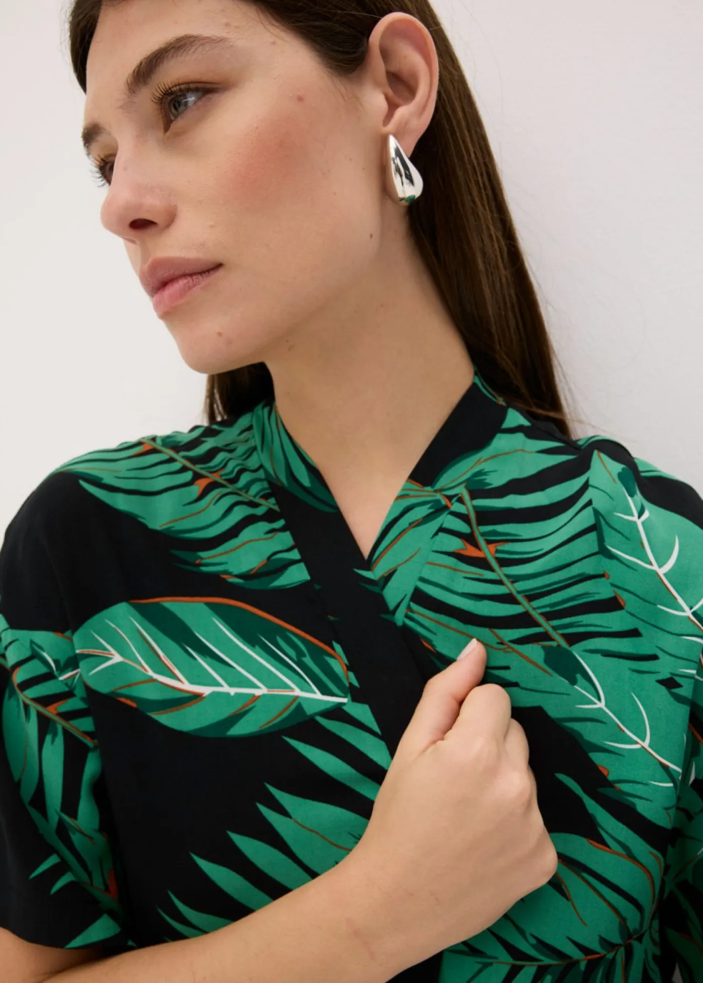 Blusa tipo kimono de viscosa fluida Mujer Conjuntos De Ropa|Camisas Y Blusas