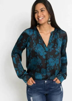 Clearance Blusa tipo túnica con ligero crepé Mujer Camisas Y Blusas