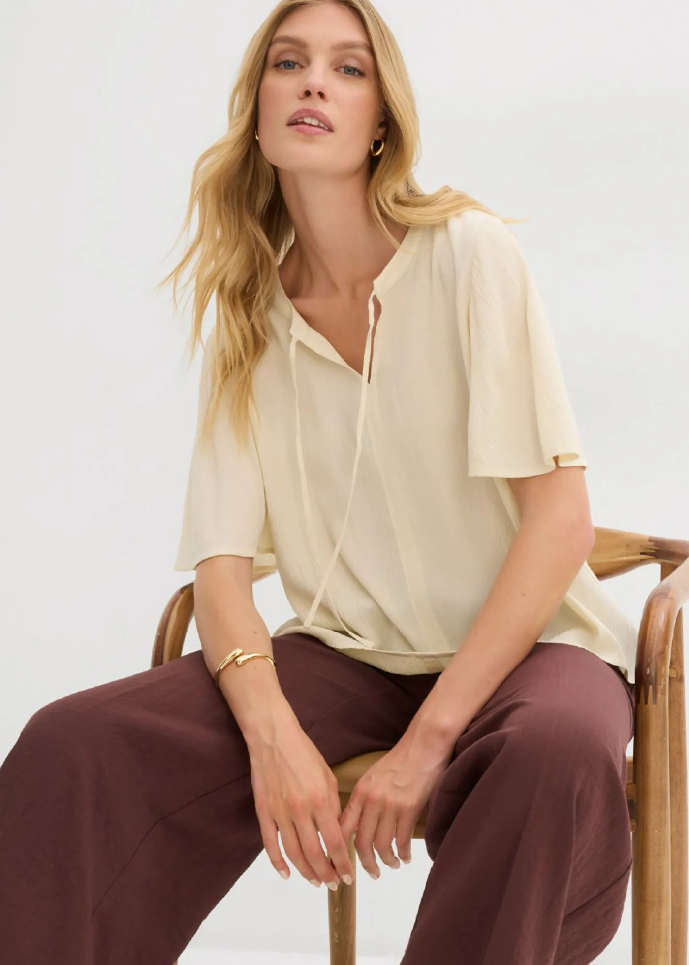 Hot Blusa tipo túnica con mangas de murciélago Mujer Camisas Y Blusas