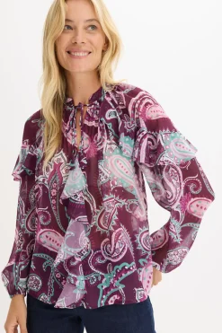 Clearance Blusa tipo túnica con volantes Mujer Camisas Y Blusas