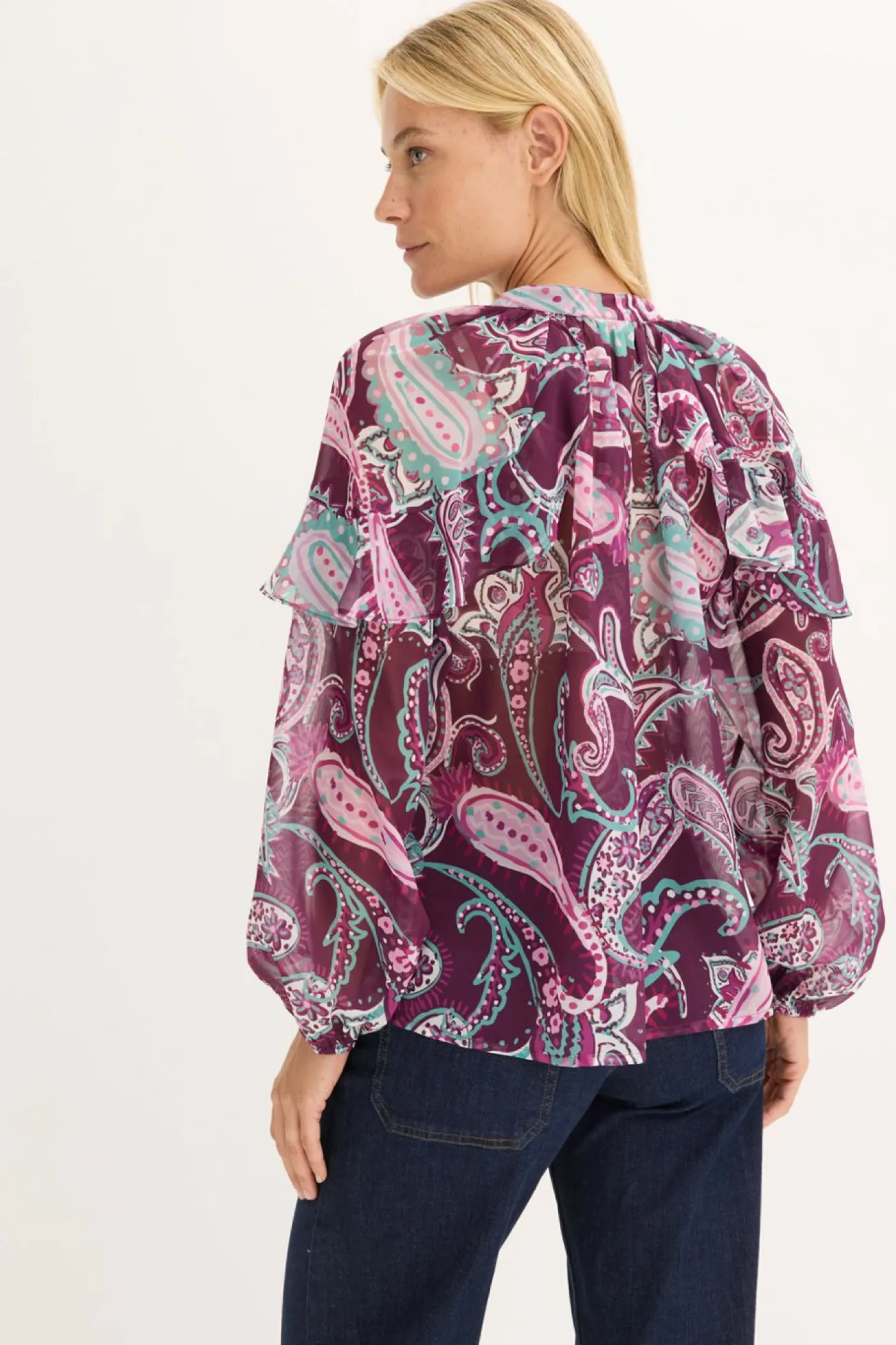 Clearance Blusa tipo túnica con volantes Mujer Camisas Y Blusas