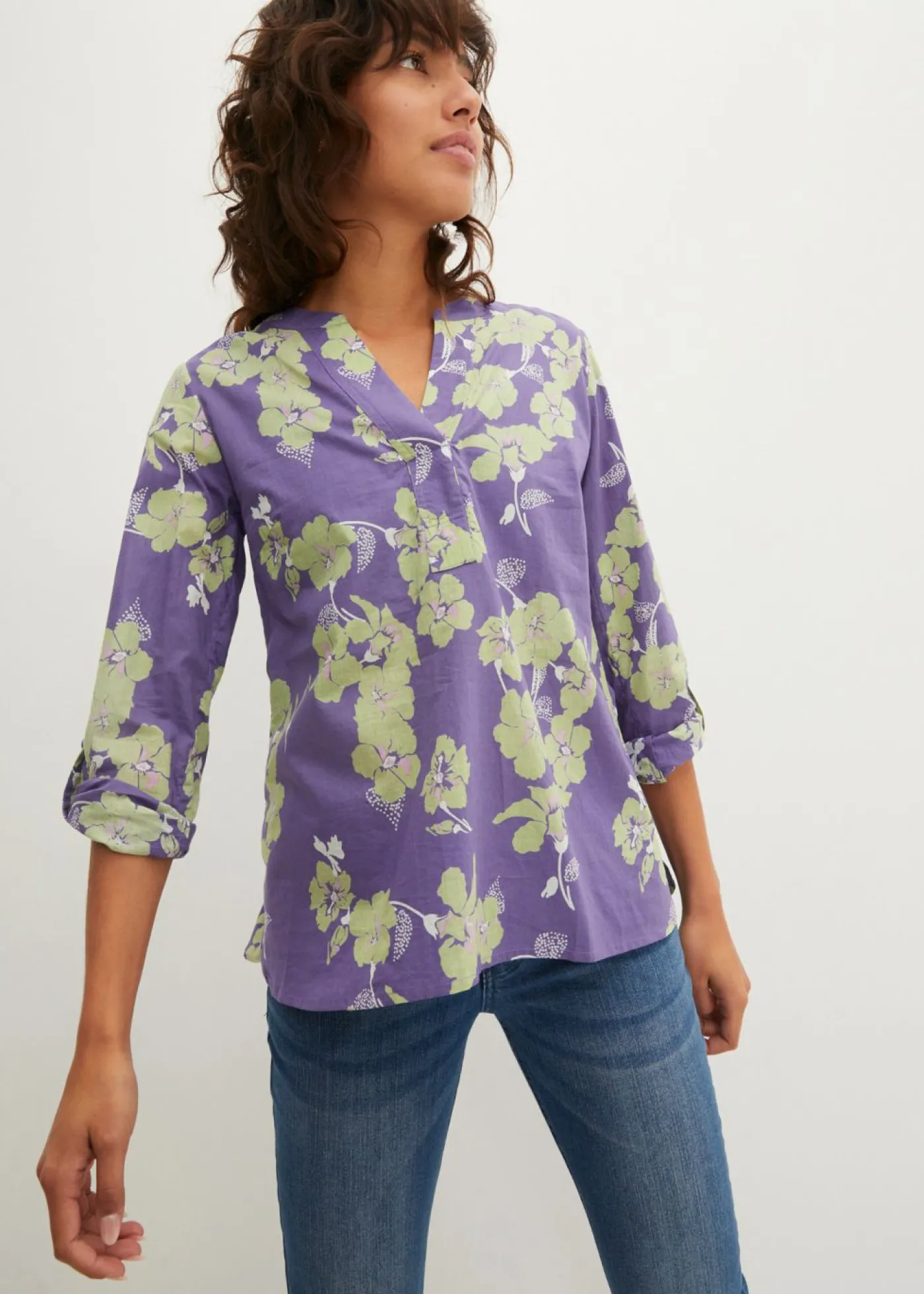 Sale Blusa tipo túnica de algodón puro Mujer Camisas Y Blusas