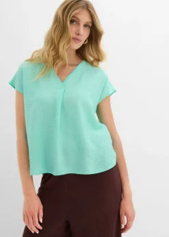 Hot Blusa tipo túnica de mezcla de viscosa fluida Mujer Camisas Y Blusas