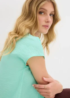 Hot Blusa tipo túnica de mezcla de viscosa fluida Mujer Camisas Y Blusas