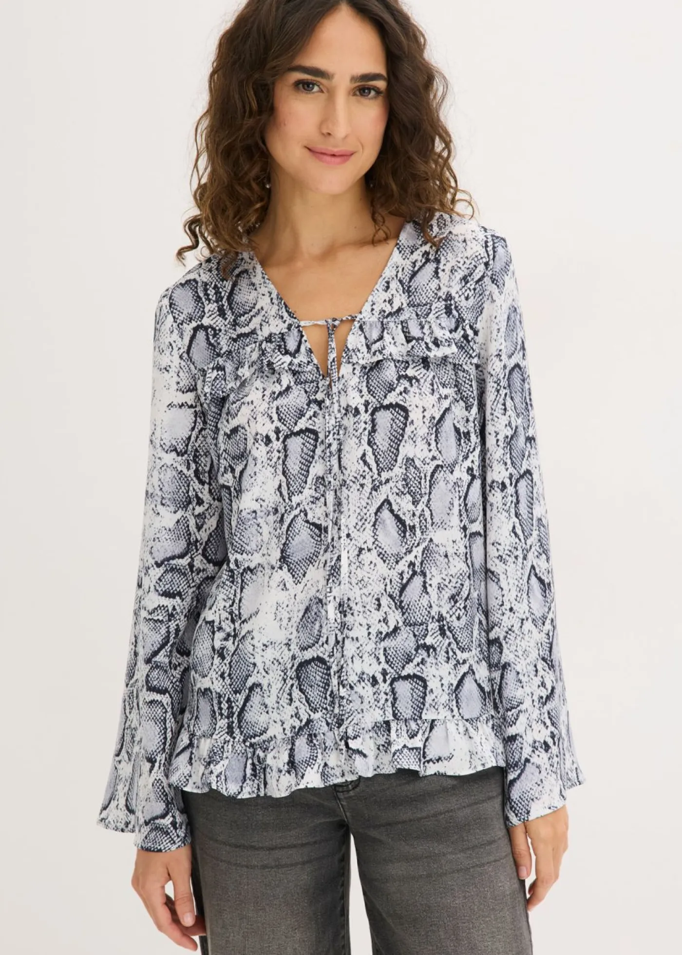 Clearance Blusa tipo túnica de satén vaporoso Mujer Camisas Y Blusas