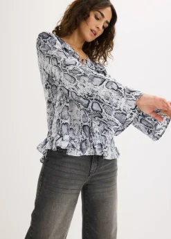 Clearance Blusa tipo túnica de satén vaporoso Mujer Camisas Y Blusas