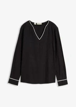 New Blusa tipo túnica de viscosa fluida Mujer Camisas Y Blusas
