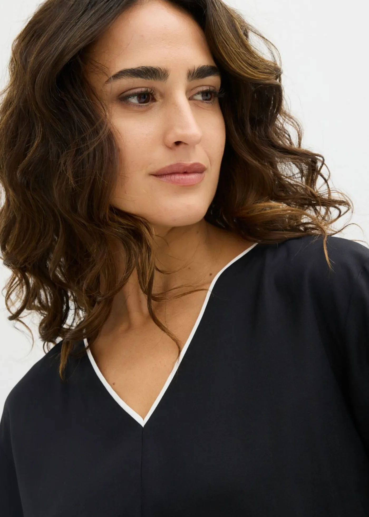 New Blusa tipo túnica de viscosa fluida Mujer Camisas Y Blusas