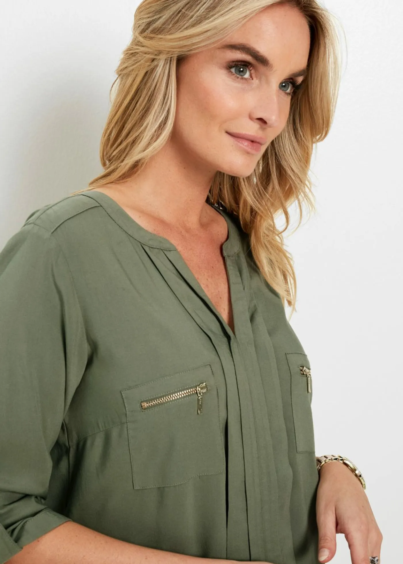 New Blusa tipo túnica de viscosa fluida Mujer Camisas Y Blusas