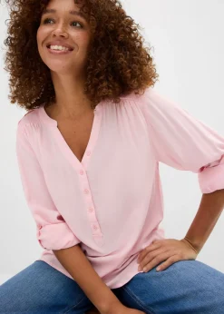 Sale Blusa tipo túnica de viscosa suave Mujer Camisas Y Blusas
