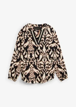 Clearance Blusa tipo túnica de viscosa fluida Mujer Camisas Y Blusas