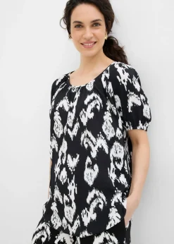 Best Blusa tipo túnica de viscosa arrugada Mujer Conjuntos De Ropa|Camisas Y Blusas