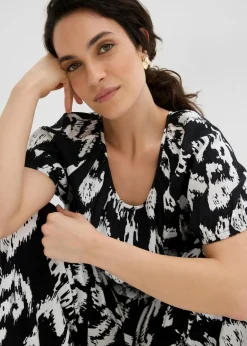 Best Blusa tipo túnica de viscosa arrugada Mujer Conjuntos De Ropa|Camisas Y Blusas
