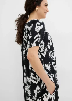 Best Blusa tipo túnica de viscosa arrugada Mujer Conjuntos De Ropa|Camisas Y Blusas